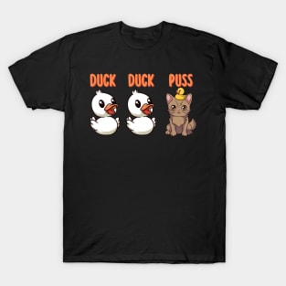 Funny Duck Cat Pun Meme Men Women Kids Funny Duck T-Shirt